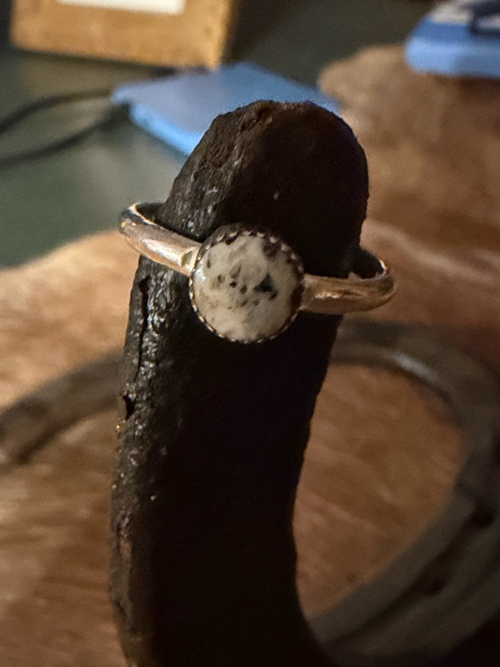 Silver-tone White Stone Ring - Silver Color